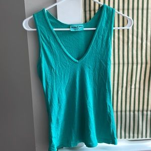 Michael Stars blue green v neck tank top